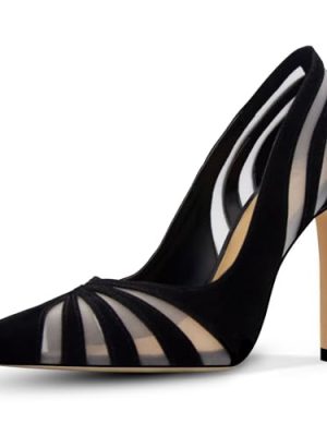 Women's Mesh Pumps Pointed Toe High Heels Closed Toe Comfortable Dress Office Work Shoes for Women