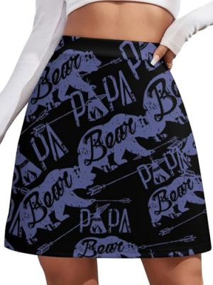 Papa Bear Women's Mini Skirts High Waist Short Skorts Casual A-line Skirt