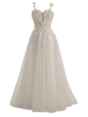Lace Train Wedding Dress for Bride Aline Applique Bride Dress Long Tulle Off Shoulder Strapless